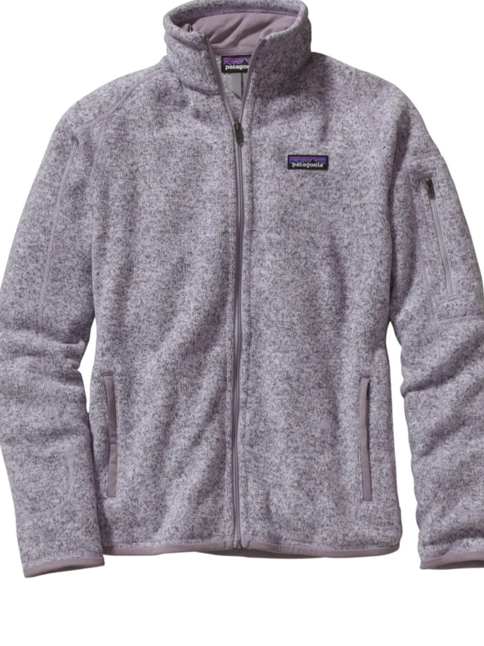 Patagonia Heathered Light Purple Full-Zip Teddy Fleece Jacket
